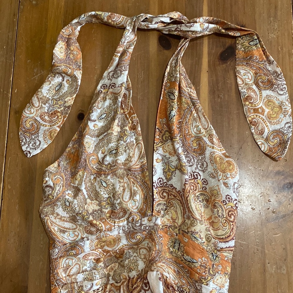 Boho Paisley Print halter dress